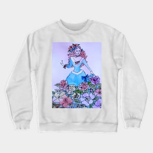 Rose Princess Watercolour Painting Crewneck Sweatshirt